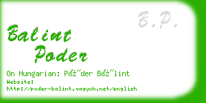 balint poder business card